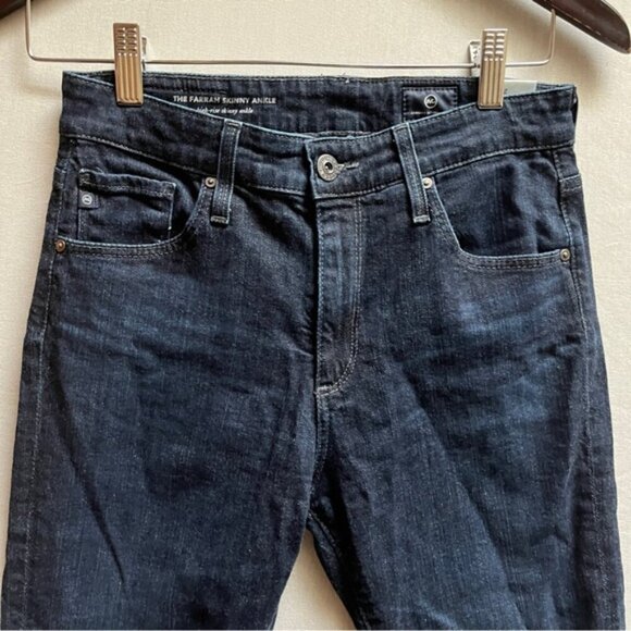 Ag Adriano Goldschmied Farrah High rise Blue Skinny Ankle Jeans Sz 26R - Picture 5 of 13